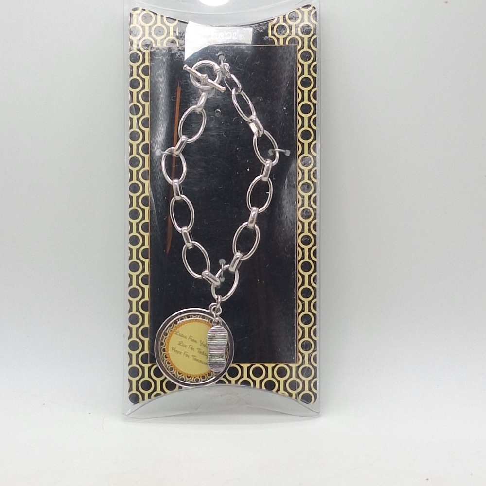 Mainstreet Collection Hope Say It Silvertone Charm Bracelet